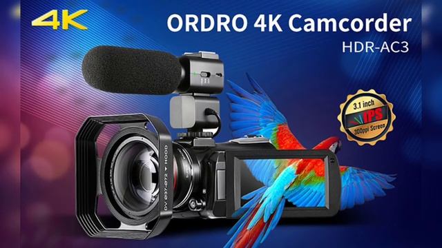 4K Camcorder Professional Ordro AC3 IR Night Vision Digital ReCorder Video Camera Review. смотреть онлайн
