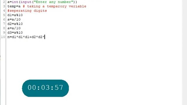Python 3 program that finds and displays the given number is armstrong no or not . смотреть онлайн