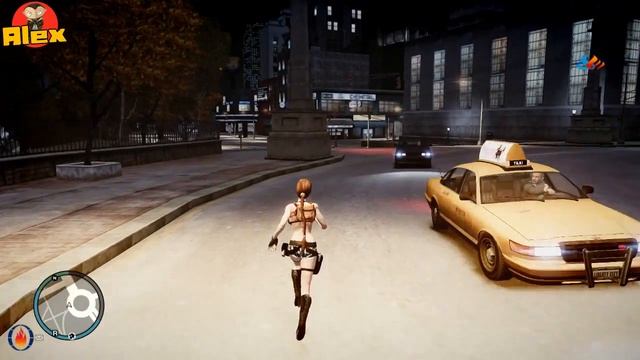 GTA IV. Лара Крофт обозревает автомобили Bentley. смотреть онлайн