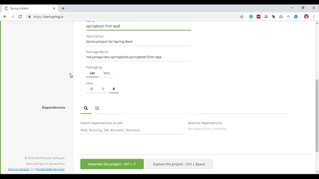 Create a Spring Boot Project using Spring Initializr смотреть онлайн