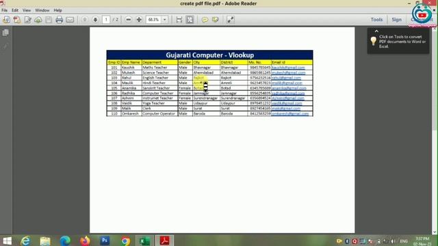 How to convert Excel into Pdf file in Ms office Excel | Save as PDF | Gujarati Computer | KB смотреть онлайн