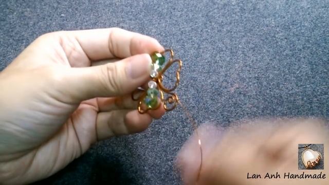 copper wire 4 leaves grass - Clovers pendant - DIY wire jewelry 168 смотреть онлайн