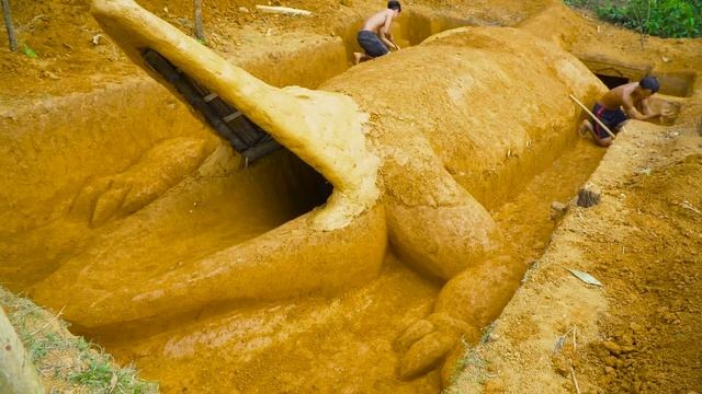 Build Underground Swimming Pool Water Slide Crocodile Around Secret Underground House смотреть онлайн