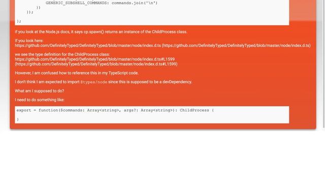 Reference to ChildProcess class for TypeScript types смотреть онлайн