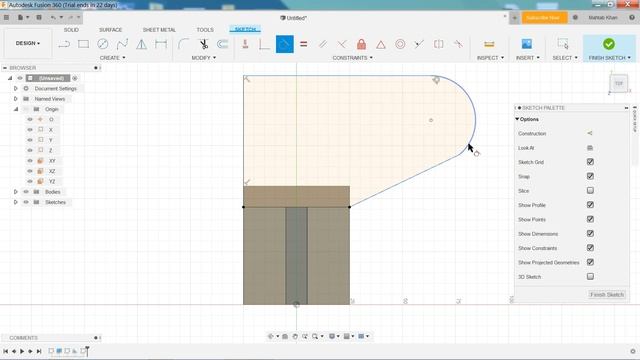 Autodesk Fusion 360 Tutorial for Beginner exercise 1 смотреть онлайн