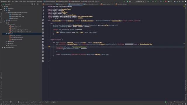 Custom snackbar android смотреть онлайн