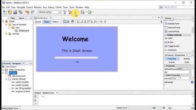 How to make Splash Screen in Java using Netbeans|Loading Screen| смотреть онлайн
