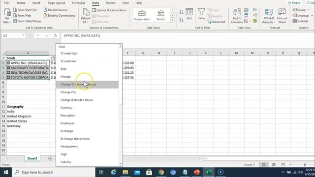 New Excel Rich Data Types !!! One stop shop for your needs to check Stock and Geography Info смотреть онлайн