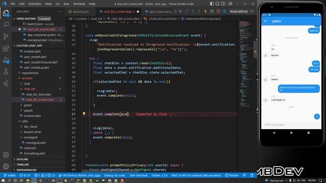 #7 - Push Notification in Flutter with OneSignal - Flutter Chat App with Laravel from scratch смотреть онлайн