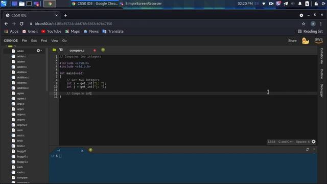 C Language: Comparing two integers смотреть онлайн