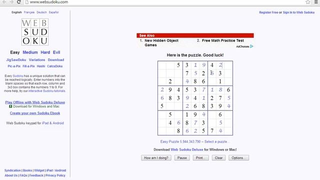 how to solve sudoku Game. смотреть онлайн