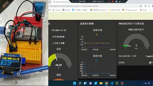esp32+溫濕度+抓取日期+MQTT Dashboard смотреть онлайн