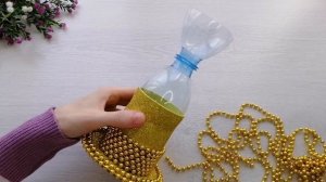 Взяла пластиковую бутылку и сделала обалденную вазу | Ваза из пластиковой бутылки своими руками
