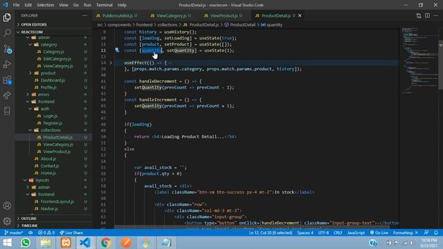 ReactJS Ecom Part 23: How to make Quantity Increment Decrement in React JS using Hooks смотреть онлайн