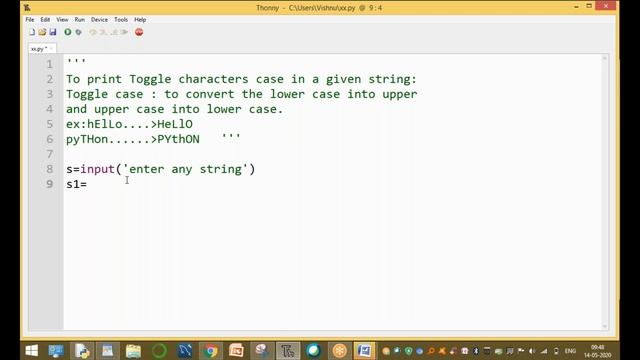 Toggle Characters Case in a Given String | Changing Letter Case | Python tutorials for beginners смотреть онлайн