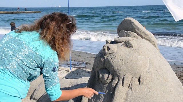 Самый большой морж из песка в Украине. 03.10.2021.Одесса смотреть онлайн