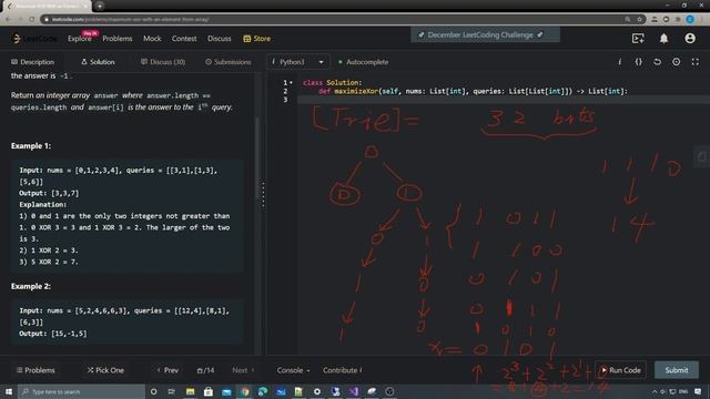 LeetCode 1707. Maximum XOR With an Element From Array смотреть онлайн