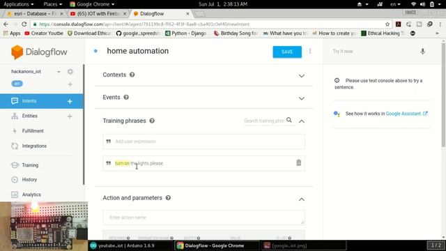 IOT Google Assistant Home Automation using Dialogflow api.ai & firebase step by step guide #part1 смотреть онлайн