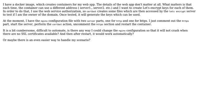 DevOps & SysAdmins: How to handle nginx container creating Letsencrypt keys and then use them? смотреть онлайн
