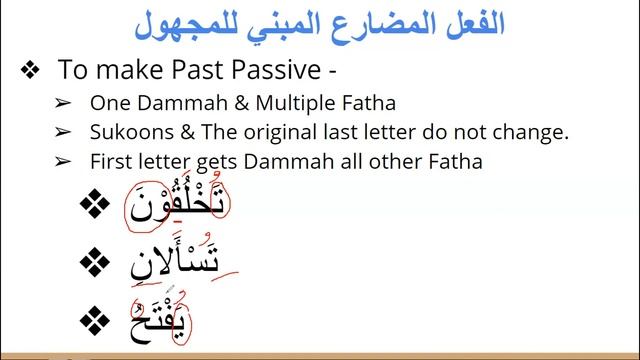 Quranic Arabic Language (Bangla) : Class - 21 - Passive Verbs