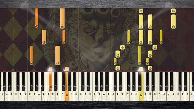 Giorno's Theme Piano tutorial - Overture Golden Wind jojo giorno theme piano Sheet Music смотреть онлайн