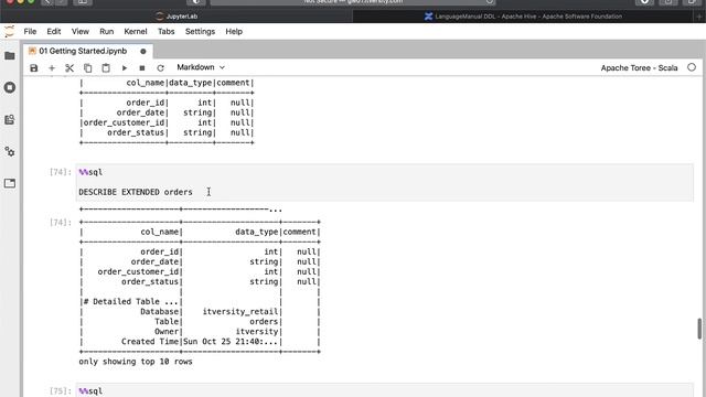 Spark SQL - Getting Started - Retrieve Metadata of Tables смотреть онлайн