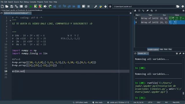 Resolución de Sistemas de Ecuaciones Lineales en Python // **FACILITO** смотреть онлайн