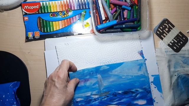Морской пейзаж рисование утюгом. Энкаустика. #энкаустика #рисование смотреть онлайн