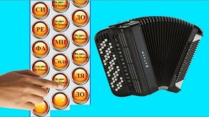 Расположение нот на правой клавиатуре баяна.