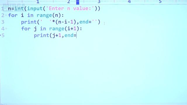 Learn 100+ Python || Pattern: 60 To print Left Half Diamond Pattern with digits in ascending order смотреть онлайн