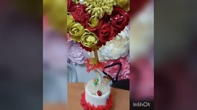 Топиарий из фоамирана на тему любви. смотреть онлайн