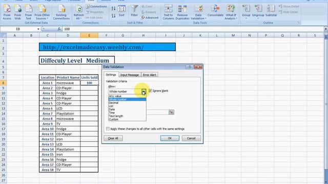 MS Excel Data Validation with Whole Numbers in Hindi смотреть онлайн
