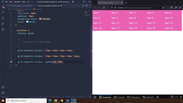 HTML-CSS Tutorial Lesson 62: Grid Template Columns - Grid #2 смотреть онлайн
