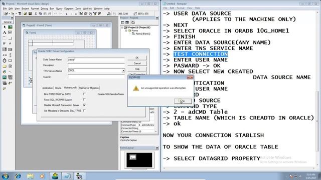 connection of vb 6.0 and oracle 10g using ODBC смотреть онлайн