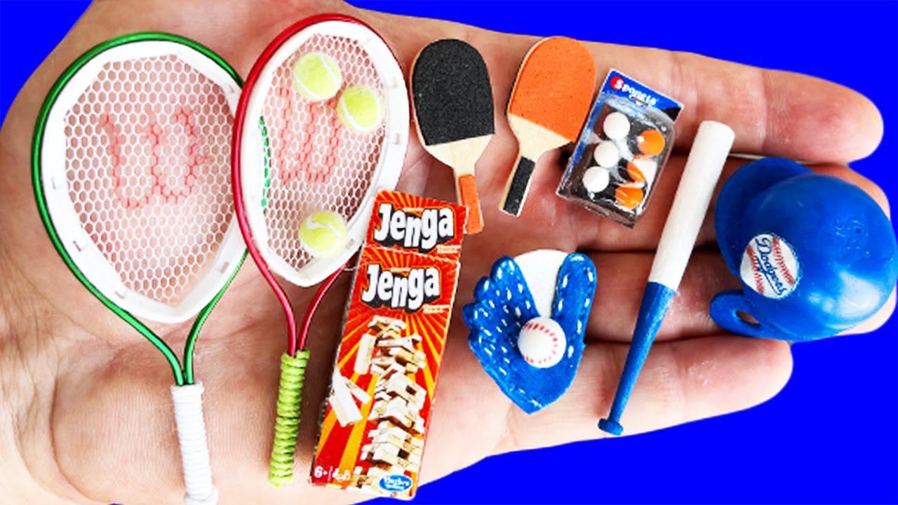DIY MINIATURE GAMES AND SPORT EQUIPMENT REALISTIC HACKS AND CRAFTS FOR DOLLS !!!