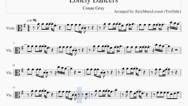 Viola Sheet Music: How to play Lonely Dancers by Conan Gray смотреть онлайн