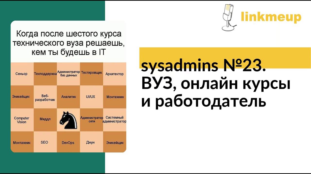 sysadmins №23. ВУЗ, онлайн курсы и работодатель смотреть онлайн