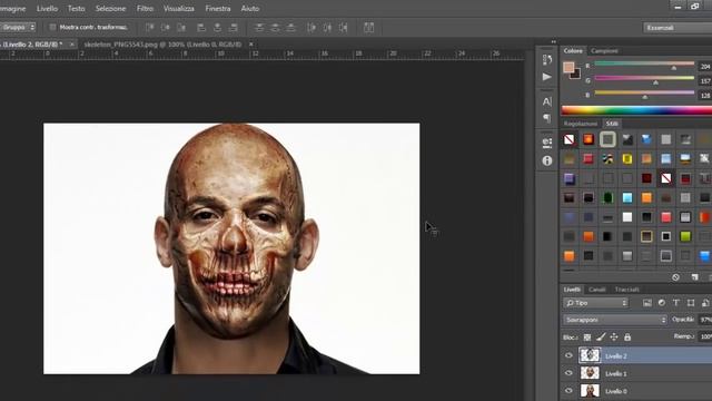 SKULL MASK Photoshop tutorial (HALLOWEEN) смотреть онлайн