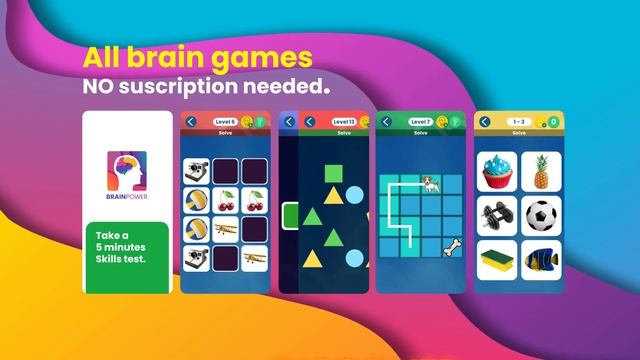 Memory games brain training - BrainPower - free android games app. смотреть онлайн