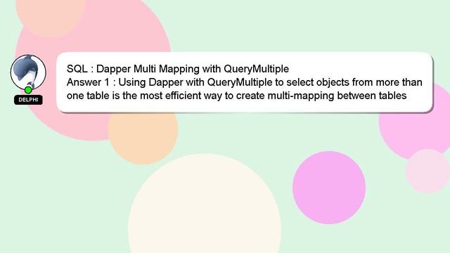 SQL : Dapper Multi Mapping with QueryMultiple смотреть онлайн