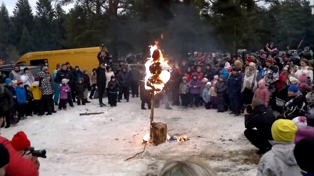 2015 02 22 Масленица отрадное.Сжигание Бабы. смотреть онлайн