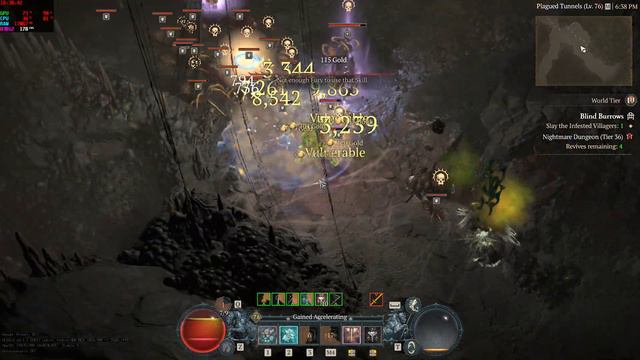DIABLO IV - BARB HOTA BUILD - NIGHTMARE DUNGEON TIER 36 - LVL 75 vs LVL 90 MOB - BLIND BURROWS смотреть онлайн