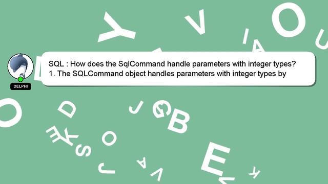 SQL : How does the SqlCommand handle parameters with integer types? смотреть онлайн