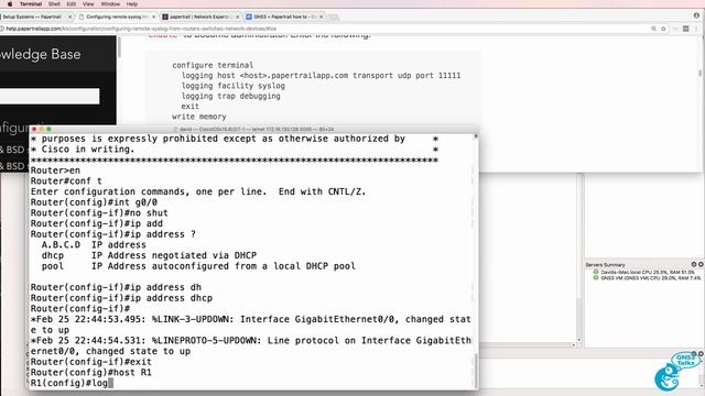GNS3 Talks: Syslog with Papertrail - easy, online, free syslog server for your GNS3 Labs! смотреть онлайн