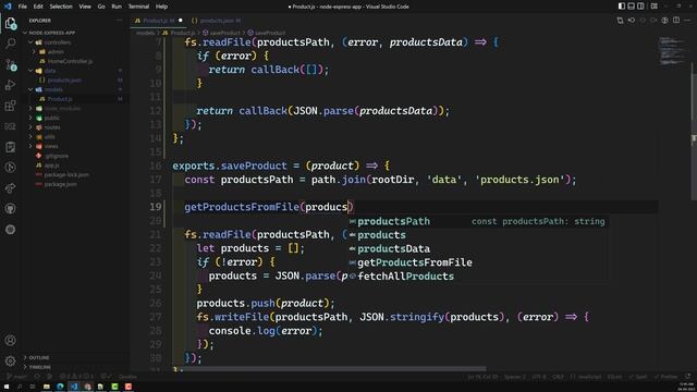 23. Refactor the code of saving and reading the products in file for Express Node Project - NodeJS смотреть онлайн