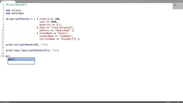 Perl - Array of Hashes смотреть онлайн