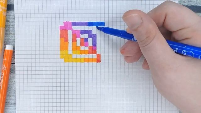Как нарисовать иконки Инстаграм Фейсбук Ютуб по клеточкам / рисунки по клеточкам поэтапно Лайк АРТ смотреть онлайн