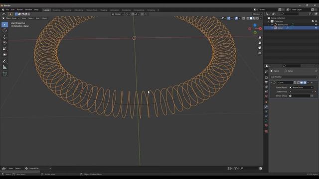 How to model a circular spiral (coil) using Blender in 4min смотреть онлайн
