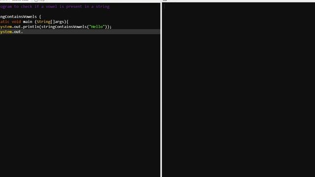 Write a Java program to check if a vowel is present in a string смотреть онлайн