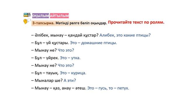 ҮЙ ҚҰСТАРЫ. 3 класс. Казахский язык в русской школе смотреть онлайн